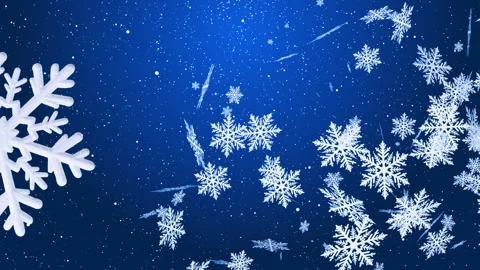Cozy blue New Year background with rotating snowflake Video stock 323387007