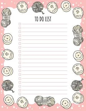 Cozy boho weekly planner and to do list with candles and yarn ornament. Cute Stock Illustration