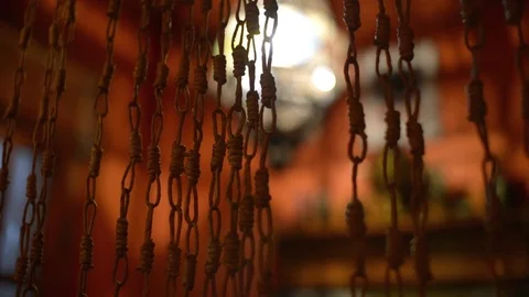 Cozy boudoir interior. Camera move through the Curtains to a Lamp Stock Footage 85313166