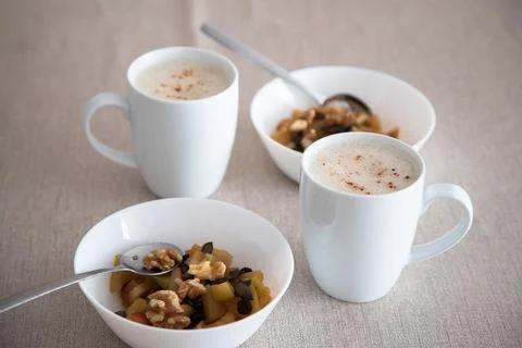 A cozy breakfast setting Stock Photos