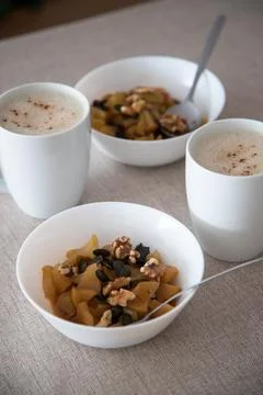 A cozy breakfast setting Stock Photos