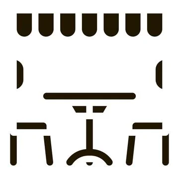 Cozy cafe icon Vector Glyph Illustration Stock Illustration