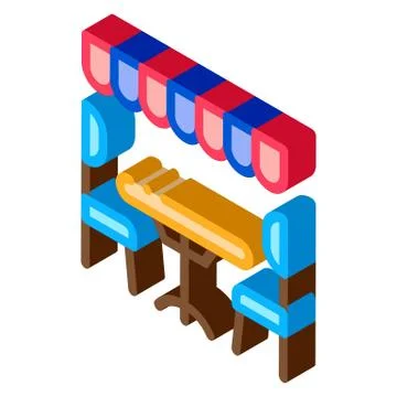Cozy cafe isometric icon vector illustration Stock Illustration