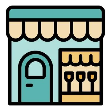 Cozy cafe storefront with display window showing delicious pastries, inviti.. Stock Illustration