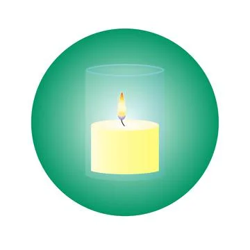 Cozy candle in jar Stock Illustration