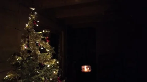 Cozy Christmas Cabin Interior Видео 328612901