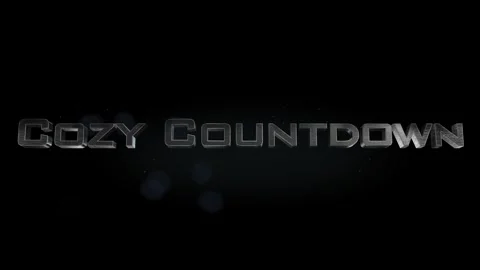 Cozy countdown 3D title metal text on black alpha channel background Video stock 255866594