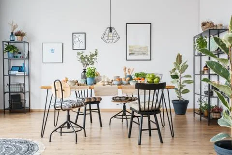 Cozy dining room interior Stock Photos