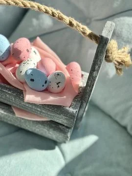 Cozy Easter Still Life Composition Foto stock