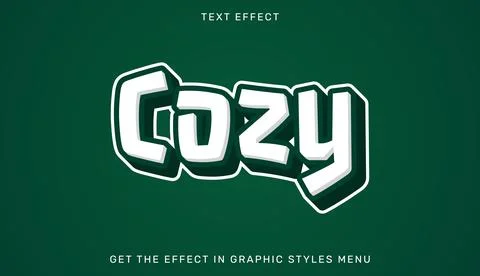Cozy editable text effect in 3d style Illustration