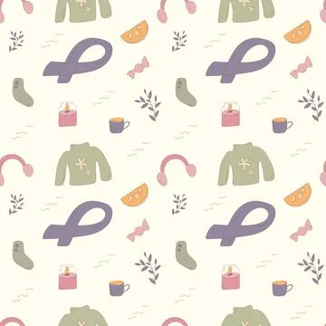 Cozy elements warm safe light elements pattern Stock Illustration