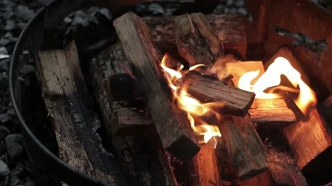 Cozy Evening Campfire Stock Footage