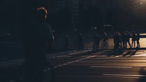 Cozy evening in the city Stock Footage 79559416