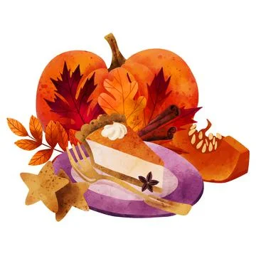 Cozy fall composition, pre-made design, hand drawn Stock Illustration