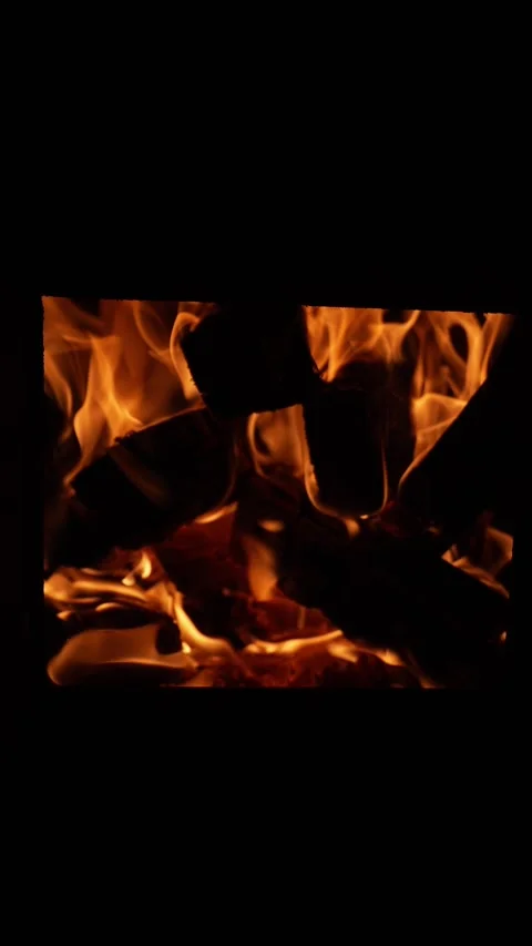 Cozy fire burning brightly in fireplace Vídeos de archivo 337881156