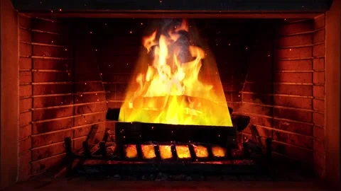 A cozy fireplace accesses the environment 스톡 동영상 220301653