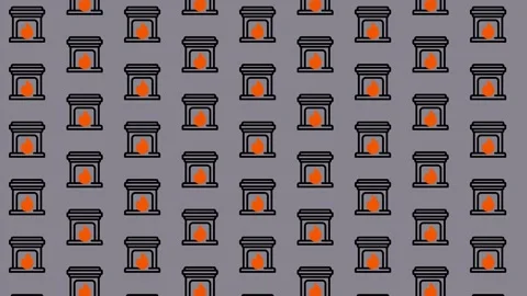 Cozy Fireplace Pattern Background Loop Animation. Stock Footage 325374904