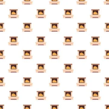 Cozy fireplace pattern creating warming home atmosphere Stock Illustration