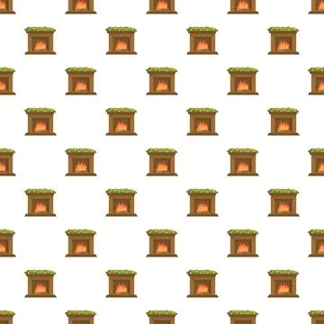 Cozy fireplace pattern creating winter warmth feeling Illustrazione stock