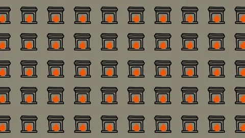 Cozy Fireplace Pattern - A Seamless Background for Winter Designs. Stock Footage 325374820