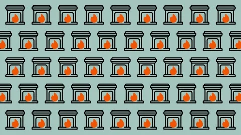 Cozy Fireplace Pattern - A Seamless Design for Warmth and Comfort. Video stock 325374817