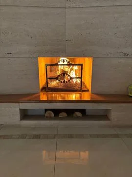 Cozy Fireplace Stock Photos