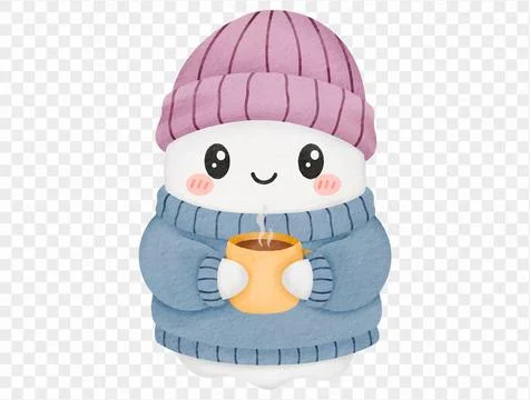 Cozy ghost with sweater and mug Halloween illustration vector. Stock Illustration