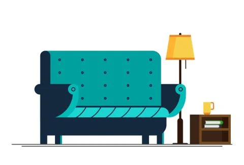 Cozy home stuff. Isolated objec Stock Illustration