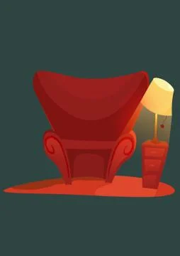 Cozy home stuff. Isolated object background Stock Illustration