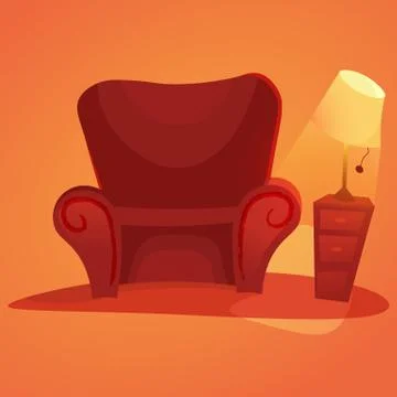 Cozy home stuff. Isolated object background Stock Illustration