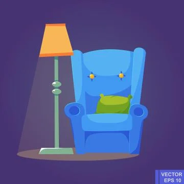 Cozy home stuff. Isolated object background. cartoon image Vector flat illust イラスト素材
