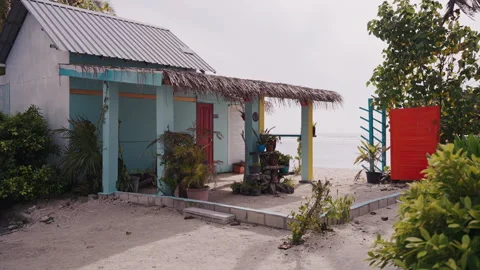 Cozy House on the Ocean Shore Stock Footage 293278026