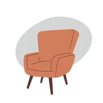 Cozy interior with an easy chair. Vector illustration Illustrazione stock