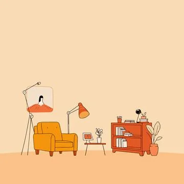 Cozy Interior Illustration Stock Illustration