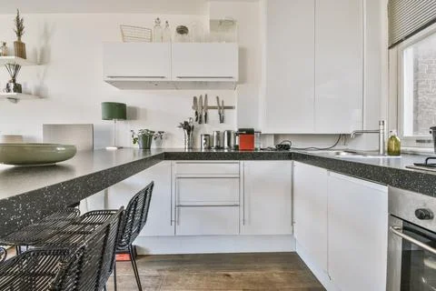 Cozy kitchen zone Stock Photos