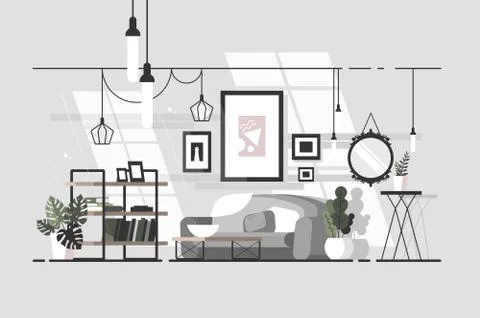 Cozy living room Stock-Illustration