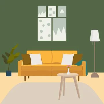 Cozy living room. Vector flat illustration Stock Illustration