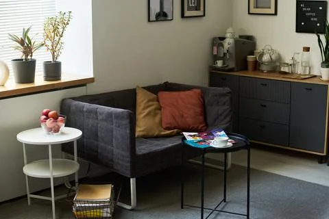 Cozy Lounge Corner in Creative Studio Office for Employee Break Stock Photos