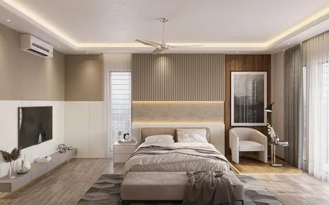 Cozy Minimalism Achieving Simple Elegance in Your Bedroom Design Stock-Illustration
