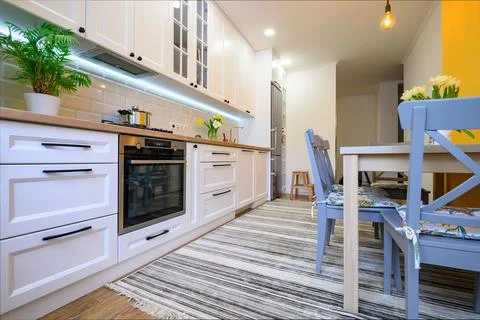 Cozy modern kitchen interior Stock Photos