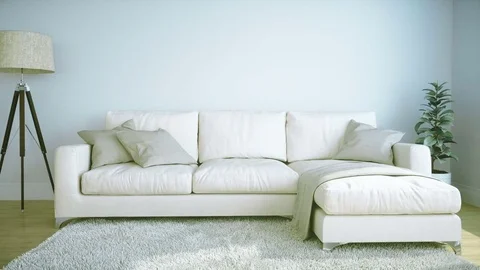 Cozy Modern Living Room Interior Stock Footage
