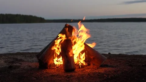 Cozy outdoor campfire 库存影片 337183698