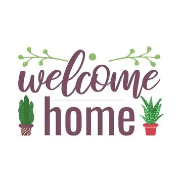 Cozy phrases on the theme of home. Stock Illustration