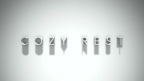 Cozy rest 3D title animation with shadows on a white background Stock Footage 297572136