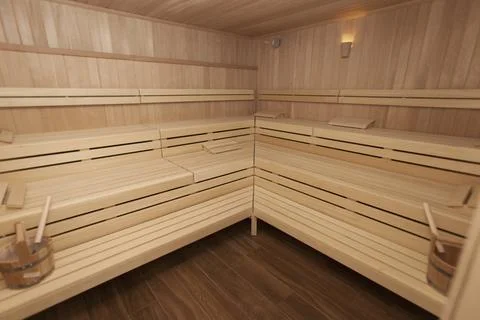 Cozy sauna interior Stock-Fotos