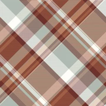 Cozy seamless diagonal plaid pattern featuring warm brown, terracotta, and so Stock Illustration