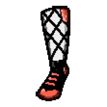 Cozy socks heated pixel art vector illustration Stock Illustration