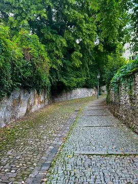 Cozy streets of Bregenz upper town - Oberstadt Stock Photos