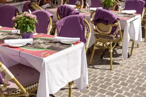 Cozy Tables in Central Square Stock Photos