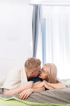 Cozy under the blankets Stock Photos